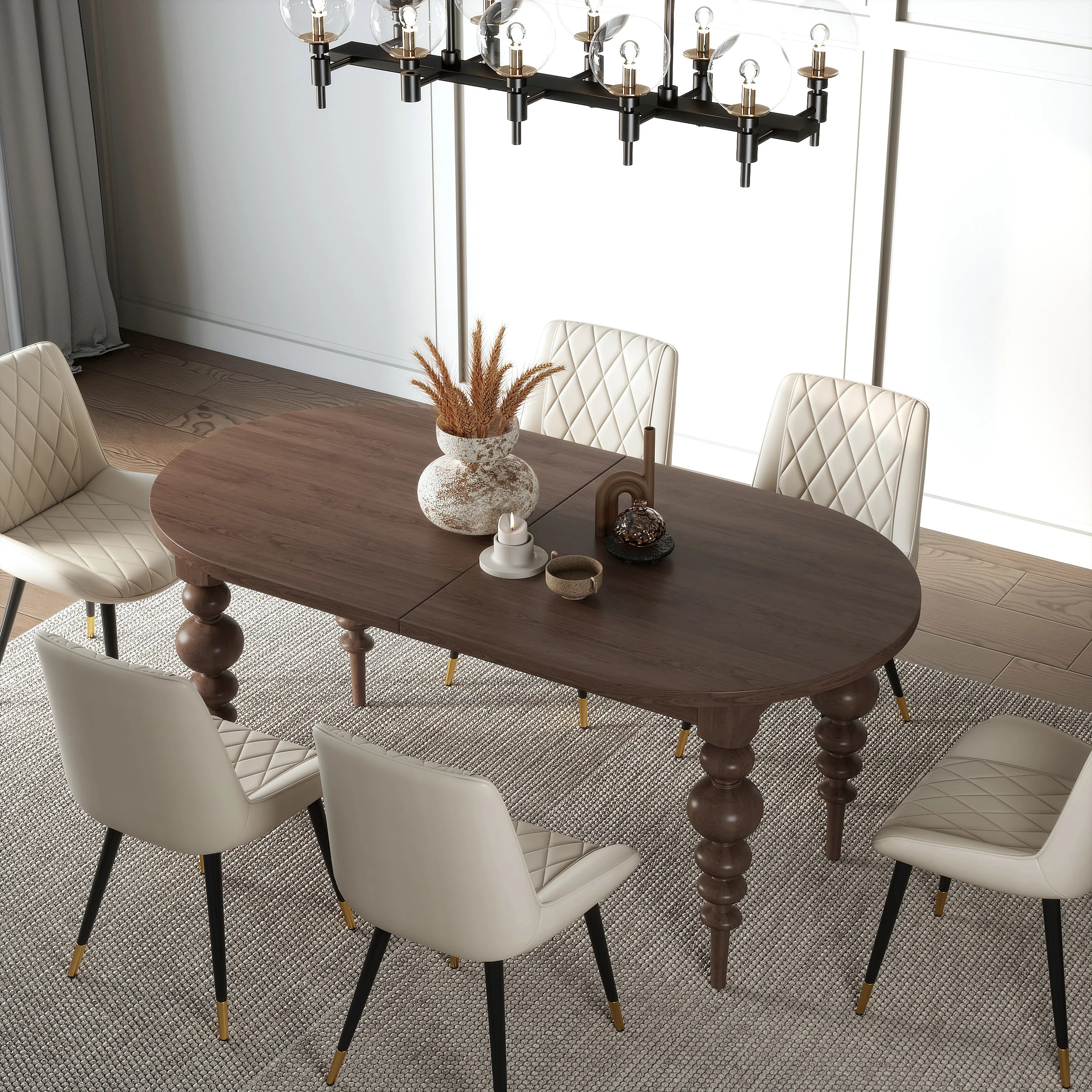 M Extendable Wooden Dining Table (170–200cm) for 6–8 People