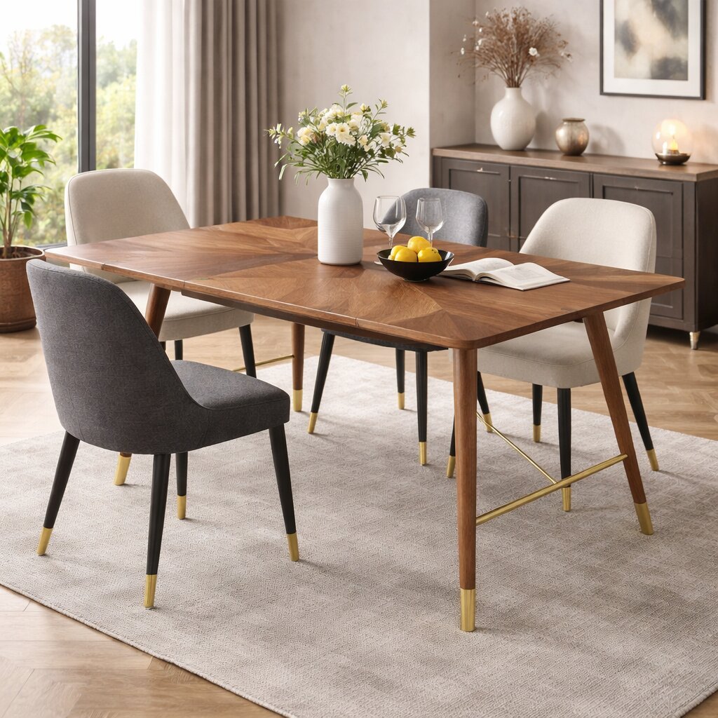 Mid Century Walnut Dining Table